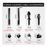 10 Pieces Drain Cleaning Accessory Set Type Heads Heavy-Duty