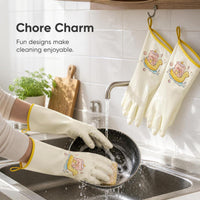Durable Nitrile Household Gloves for Dishwashing and Cleaning, Waterproof and Thickened
