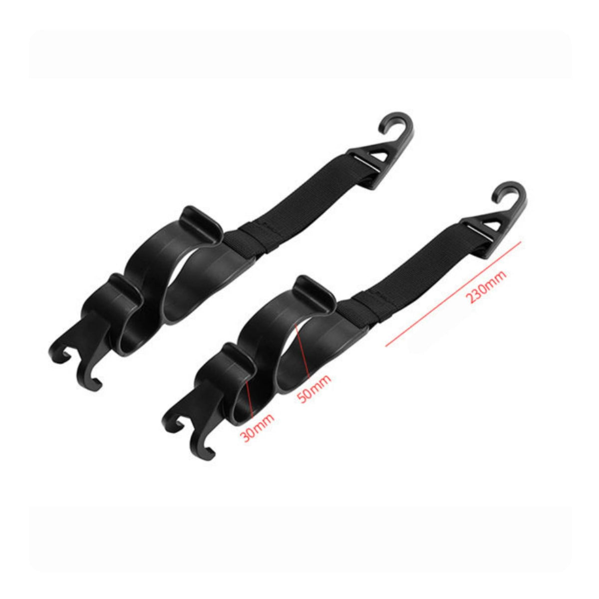 Adjustable Length Car Seat Back Hook Woven Strap Headrest Seat Hanger Clip-Style Car Hanger Hook Molded Plastic