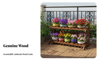 Sturdy Construction Multi-Tier Flower Rack Space Saving Multi-Tier Wood Plant Shelf Strong Load-Bearing Wooden Plant Shelf Easy Assembly for Gardeners, Homeowners, Balcony, Living Room, Indoor, Bedroom