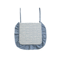 Chair Cushion with Ties Square Ruffled Chair Pad Sponge Seat Cushion Printed Bedding Decorative for Dining Chairs, Kitchen