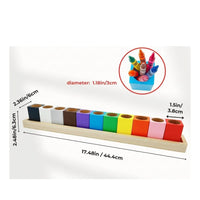 Multi-Color Wooden Pen Holder with Cups Colorful Desktop Pencil Cup Organizer Upright Pencil Holder Organizer Versatile for Teachers, Kids, Study Desk, Classroom, Art Station