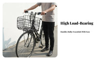 Foldable Design Folding Bike Basket Front or Rear Mount Collapsible Bike Carrier Universal Fit for Commuters, Shoppers, Commuting, School
