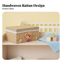 Lidded Wovendesign aesthetic Box With Lid Organizing Basket Stackable for Bedroom, Parents