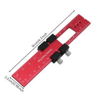 Engraved Measurements Woodworking Marking Ruler Metal Tightening Knobs Angle Marking Ruler Anodized Red Hand Tool Rectangular Cutout for DIYers