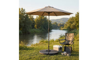 Heavy-Duty Fillable Umbrella Base with Clips Interlocking Umbrella Stand with Weights Weather-Resistant Long-Lasting for Homeowners, Anglers, Patio, Poolside, Garden