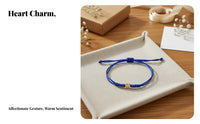 Handmade Heart Bracelet Adjustable Woven Durable String for Daily Wear