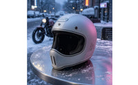 Retro Motorcycle Helmet Vintage Full Face Motorcycle Helmet Lightweight Breathable for Motorcyclists, Cruising, Commuting