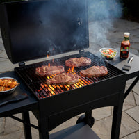 Heavy-Duty Charcoal Barbecue Grill with Side Shelves Food-Grade Charcoal Grill with Side Shelf Ergonomic Space-Saving for Patio