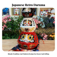 Creative Gift Daruma Doll Coin Box Vintage Design Daruma Coin Box Exquisite Craftsmanship for Business Owners, Home Entrance, Office Desk