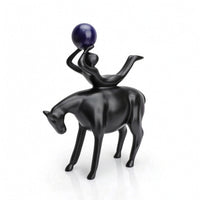 Horse Sculpture with Sphere Modern Figurine Abstract for Entryway, Bookshelf