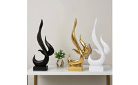 Flame Figurine Glossy Flame Sculpture Tabletop Figurine Sculptural Decor Compact for Art Lovers, Living Room, Bookshelf
