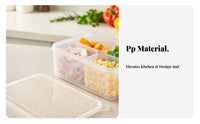 Draining crisper Box Stackable Lidded Produce container Clear View for Home Cooks
