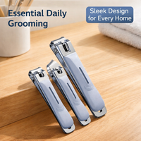 Professional Nail Trimmer Set Stainless Steel for Adults, Travel Grooming Kit with Angled and Straight Clippers Manicure