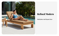 Waterproof Wooden Chaise Lounge Weather-Resistant Sun Lounger Adjustable Backrest Deck Chair Easy to Clean for Sunbathers, Homeowners, Hotel Owners, waterside, Garden, Backyard, Balcony