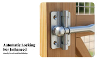 Weather Resistant Self Locking Gate Latch Padlock Compatible Automatic Gate Latch Easy Install Fence Door Lock Multi-Functional for Farmers, Pet Owners, Homeowners, Farm, Outdoor, Backyard, Garden