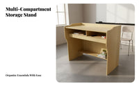 Solid Wood teacher's Podium Long-Lasting Wooden Lectern Sturdy Construction Classroom Presentation Desk Stable for Lecturers, Speaker S, School, Training Center, Lecture Hall, Conference Room