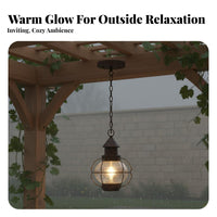 Weather Resistant Vintage Waterproof Hanging Light Anti Vintage Outdoor Hanging Light Rust-Proof for Gazebo, Balcony, Courtyard