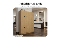 Wooden Locker Cabinet Reliable Lock Employee Locker Cabinet for Employees, Clients, Salon, Workplace, Office
