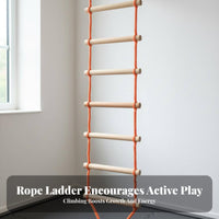 Anti-Slip Rungs Kids Climbing Ladder Easy to Grip Colorful Hanging Ladder Long-Lasting Outdoor Play Equipment Portable for Toddlers, Parents, Adults, Kindergarten, Playroom, Backyard, Adventure Gym