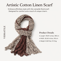 Scarf for Women Lightweight, Floral Print Pleated Scarves, Spring Summer Shawl Wrap for Travel