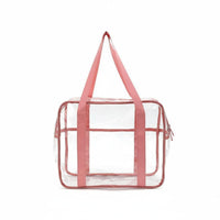 Large Capacity Clear PVC Tote Bag Easy to Clean Waterproof Cosmetic Bag Portable Clear PVC Pouch Lightweight for Women, Swimming, Beach