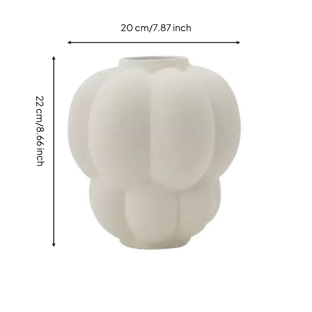 Ceramic Vase Matte Flower Vase Minimalist Vessel for Living Room, Shelf