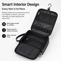 Hanging Toiletry Bag, Waterproof Travel Toiletry Bag with Multiple Compartments, Folding Makeup Bag for Women, Cosmetic Organiser for Hotel Bathrooms