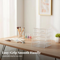Clear Multi-Drawer Compact Storage Unit Removable Drawers Desktop Organizer