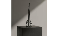 Cast Iron Black Iron Figurine Sculptural Minimalist Human Sculpture Conversation Beginning Black Metal Statue for Sample Room