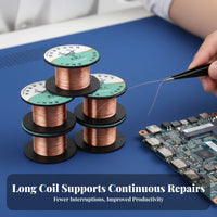 5 Pieces 0.1mm Fine Gauge Enameled Wire Spool Scrapescrape-Removed Connection Cable Direct Soldering Repair Supply Pure Copper Central Conductor for Students