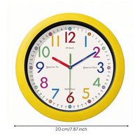 Educational Analog Learning Wall Clock Color-Coded Analog Learning Wall Clock Child-Friendly for Playroom