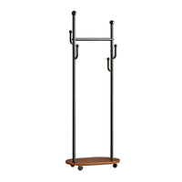 Space-Saving Rolling Clothes Rack with Shelves Mobile Design Rolling Valet Stand Slim silhouette Garment Organizer Easy Assembly for Apartment Dwellers, Students, Homeowners, Bedroom, Bedside, Dorm Room, Entryway