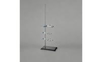 Blue Knobs Clamp Circular Support Stand Rectangular Base Metal Laboratory Stand Functional Support Frame Sturdy
