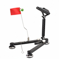 Ice Fishing Rod Holder Foldable Tripod Adjustable Alarm Flag