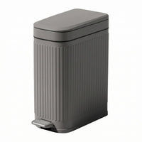 Step Pedal Trash Can Ribbed Lavatory Trash Can PP Waste Bin for Compact Areas