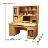 Study Desk Computer Desk Bookshelf Hutch Workstation Manufactured Wood Spacious Desktop Suitable for Students Dorm Room Bedroom Small Space