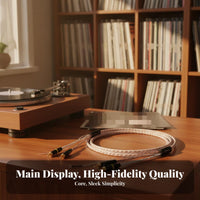 Tonearm Audio Cable Single Crystal Copper Turntable Phono Cable Gold Shielded Phono Interconnect for Audiophiles, High-Fidelity Enthusiasts