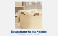 Thickened Plastic Organizer Box with Lid, Large Capacity Storage Bin, Clothes, Toys, Stackable, Dustproof, Multi-Use