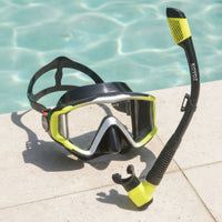 Wide-View Snorkeling Set Adjustable Diving Mask with Snorkel Comfortable Snorkel Set Ergonomic for Pool Practice