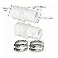 2 Pieces Pool Hose Adapter with Clamps Watertight Pool Hose Adapter