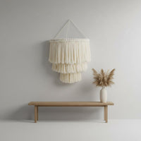 Handwoven Woven Tassel Lampshade Elegant Design Macrame Lampshade Creates Warm Atmosphere Macrame Lamp Shade Easy Installation for Wedding Decor