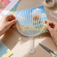 Mini Transparent/Black Hand Fan for DIY Idol Support