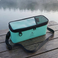 Fishing Tackle Storage Bag Transparent Top Rectangular Tackle Bag Mesh Textile Zippered Closure