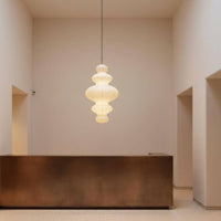 Soft Radiance Wabi Sabi Hanging Lamp Minimalist Japanese Paper Hanging Light Japanese Lantern Chandelier for Homestay, Boutique