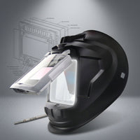 Fusing Helmet with Flip-up Lens Fullcomplete-Coverage Auto-Darkening Fusing Headgear Heat-Resistant Guarding Gear for Fabricators, Garage