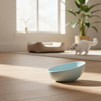 Tilted Ceramic Bowl Dishwasher Tilted Ceramic Cat Bowls Space Saving Feeding Station for Small Dogs