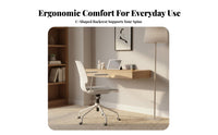 Ergonomic Design Wheeled Swivel Chair Minimalist Design Rolling Swivel Chair All-Day Comfort Office Furniture Adjustable Height for Adults, Telecommuter Workers, Students, Meeting Room