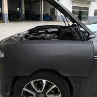 3 Pieces Wheel Well Protection Mat Black Front Wheel Well Mat Car Accessory Rounded Corners Glossy Finish for Garage