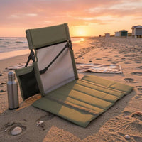 Padded Folding Seat Backrest Mat 600D Oxford Cloth Foldable Chair Mat Aluminum Alloy Camping Sit Cushion Carrying Bag